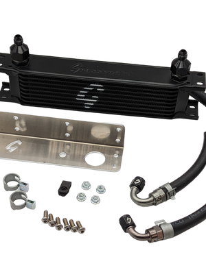 CLOSE UP of Grassroots Performance 350z/370z/G35/G37 Power Steering/Transmission Oil Cooler Kit
