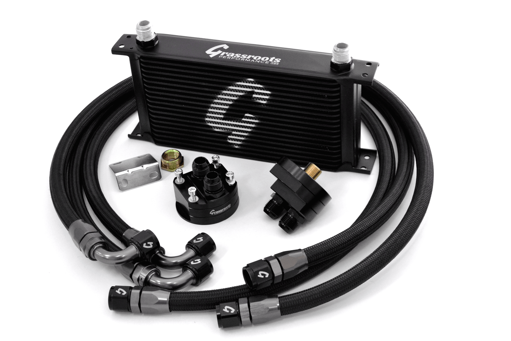 Direct-FIt Oil Cooler Filter Relocation Grassroots Performance Oil Cooler Kit